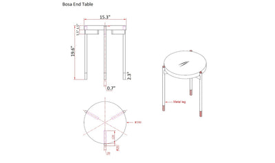 Bosa End Table-End Tables-Leahyco