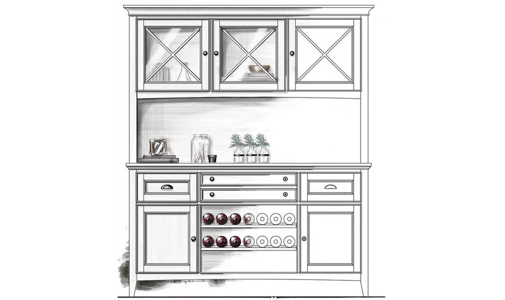 Bay Creek Buffet With Door Hutch 
