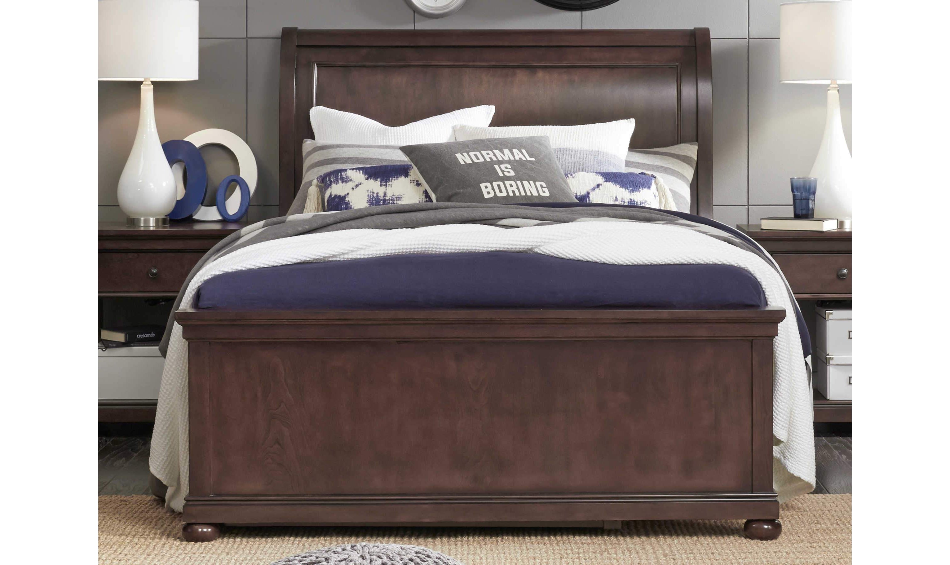 Canterbury Complete Sleigh Bed, Full-Beds-Leahyco