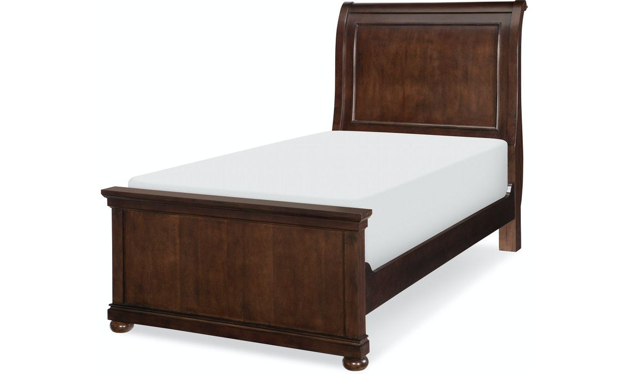 Canterbury Complete Sleigh Bed, Twin-Beds-Leahyco