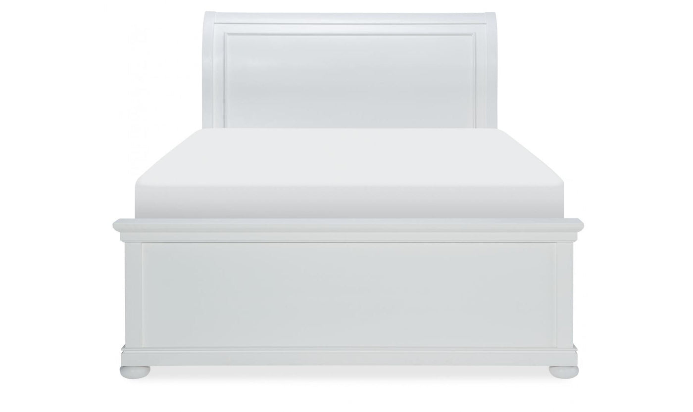 Canterbury White Complete Sleigh Bed, Queen-Beds-Leahyco