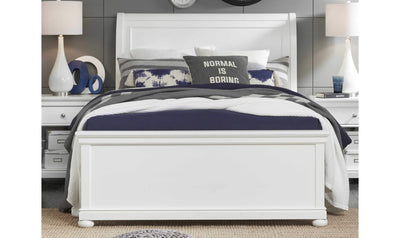 Canterbury White Complete Sleigh Bed, Queen-Beds-Leahyco