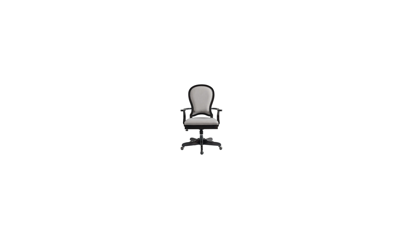 Clinton Hill Round Back Uph Desk Chair - Black-Desk Chairs-Leahyco