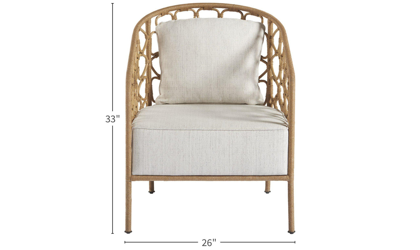 Coastal Living Escape Rattan Pebble Accent Chair-Accent Chairs-Leahyco