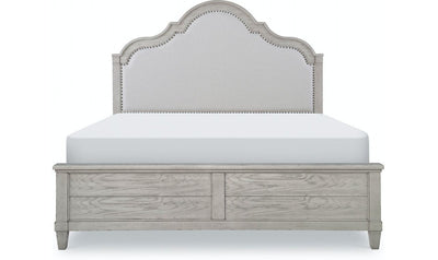 Complete Upholstered Panel Bed, Queen 5/0-Beds-Leahyco