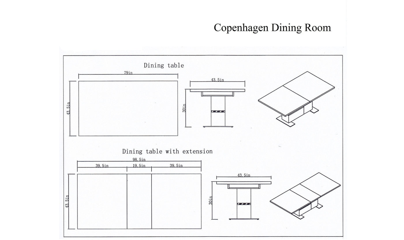 Copenhagen Dining Table-Dining Tables-Leahyco