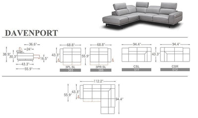 Davenport Sectional Sofa-Sectional Sofas-Leahyco