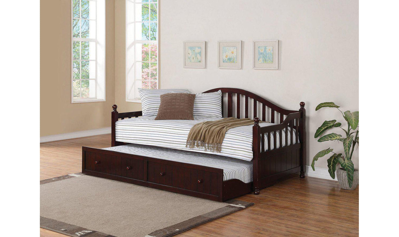 DAYBED WITH TRUNDLE (CAPPUCCINO)-Daybeds-Leahyco