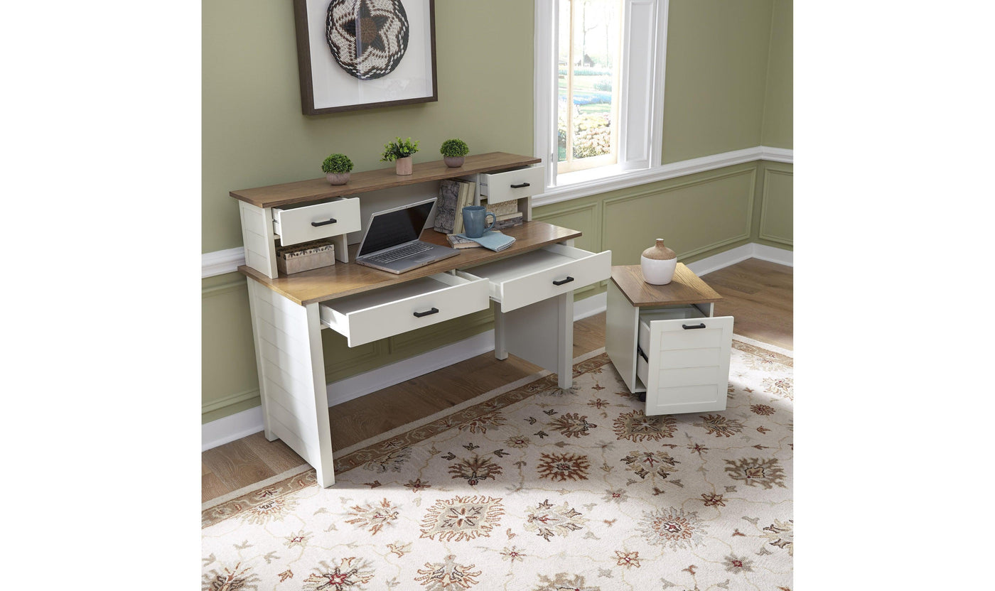 District Desk with Hutch and File Cabinet 6 by homestyles-Sideboards-Leahyco