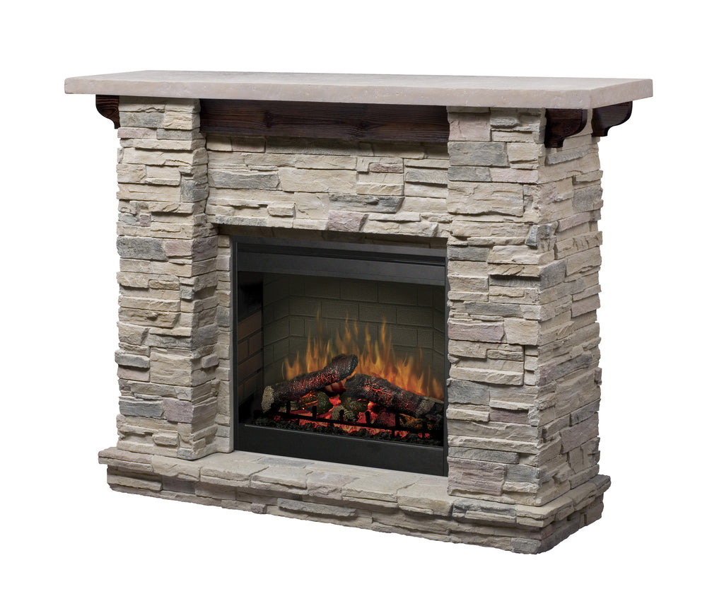 Featherston Natural Man-made Stone Mantel Fireplace-Fireplaces-Leahyco