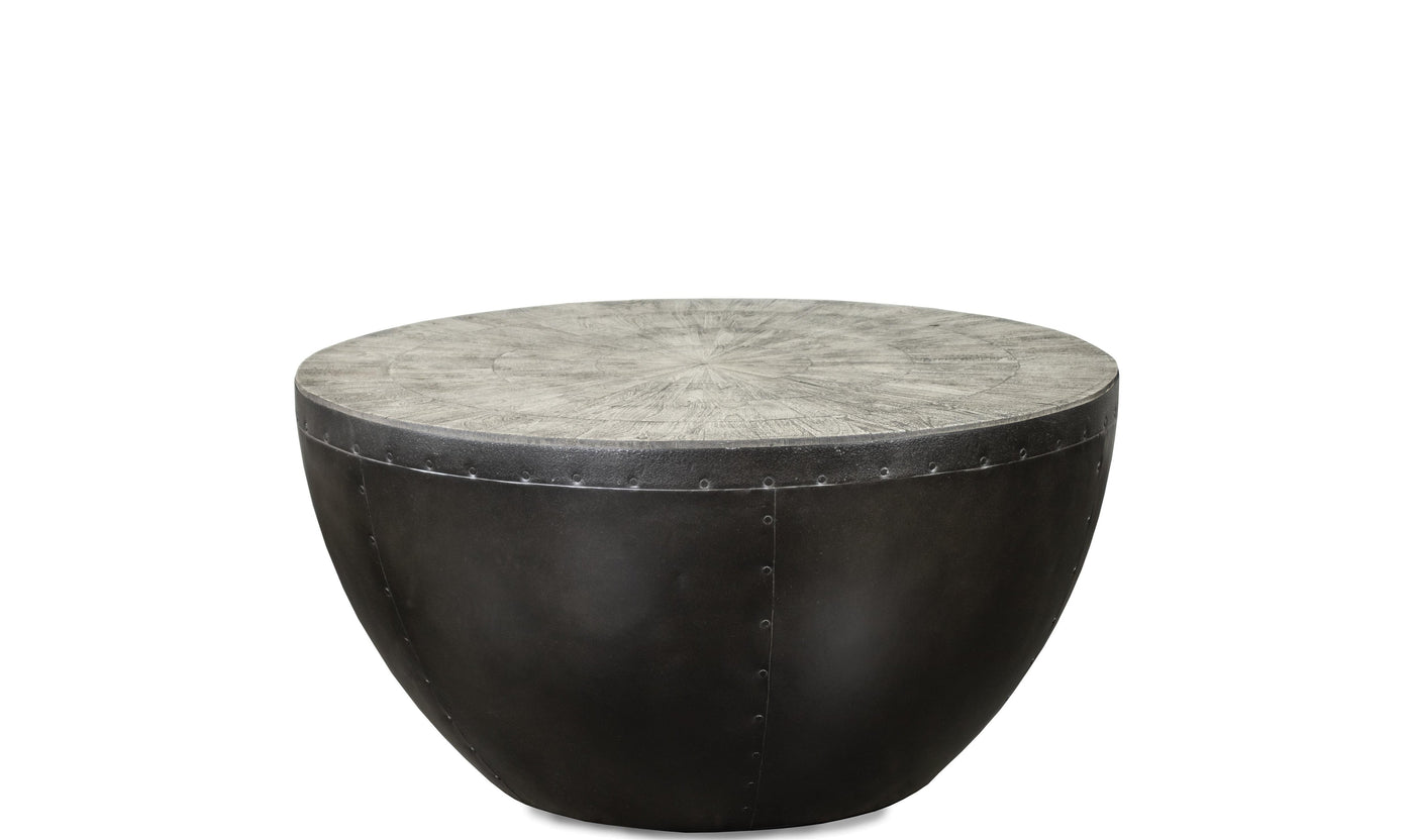 Drake Round Drum Cocktail Table-Coffee Tables-Leahyco