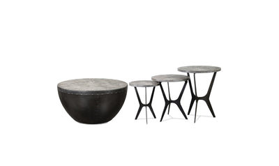 Drake Round Drum Cocktail Table-Coffee Tables-Leahyco