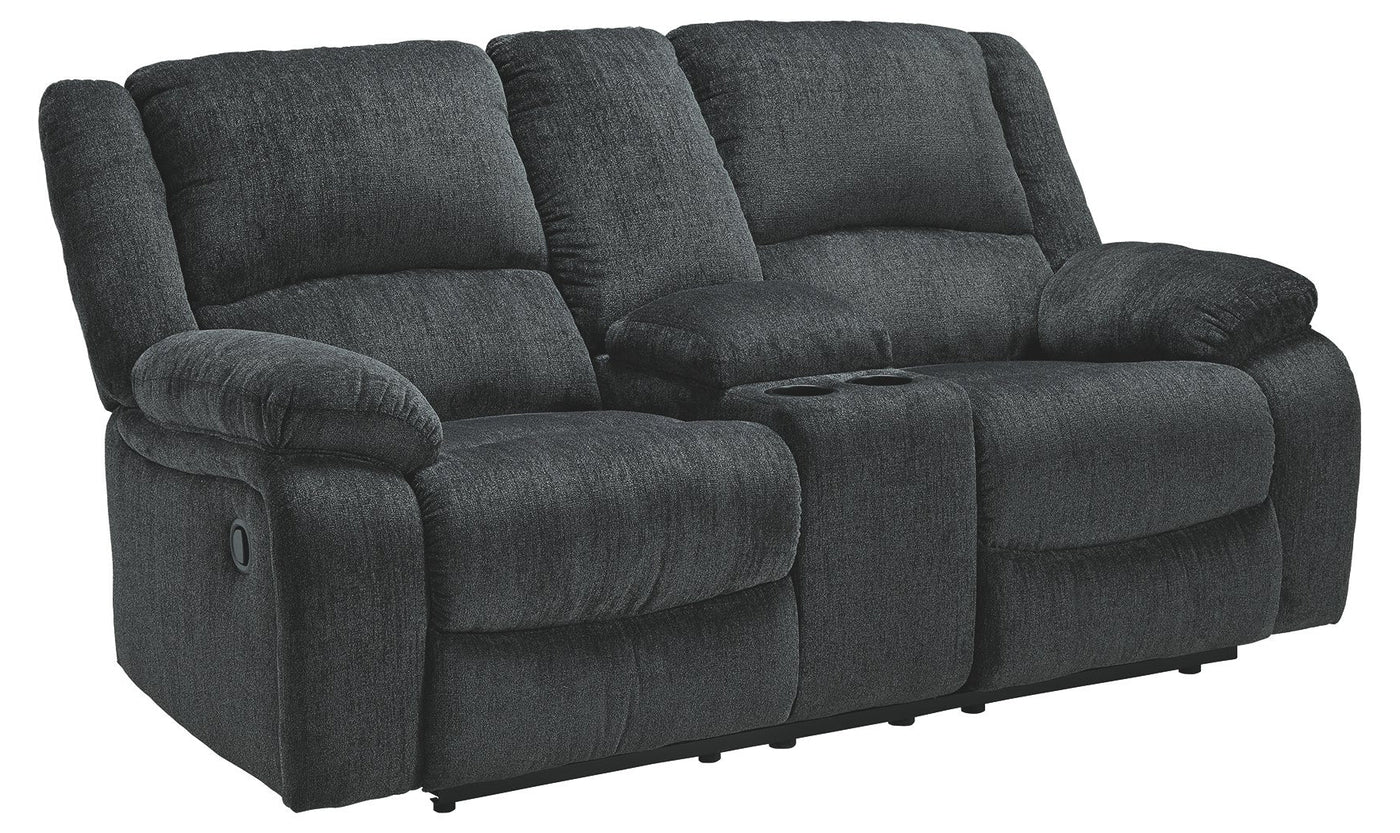 Draycoll Reclining Loveseat with Console-Loveseats-Leahyco