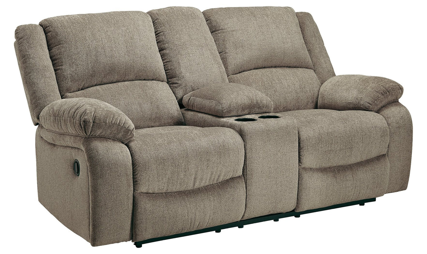 Draycoll Reclining Loveseat with Console-Loveseats-Leahyco