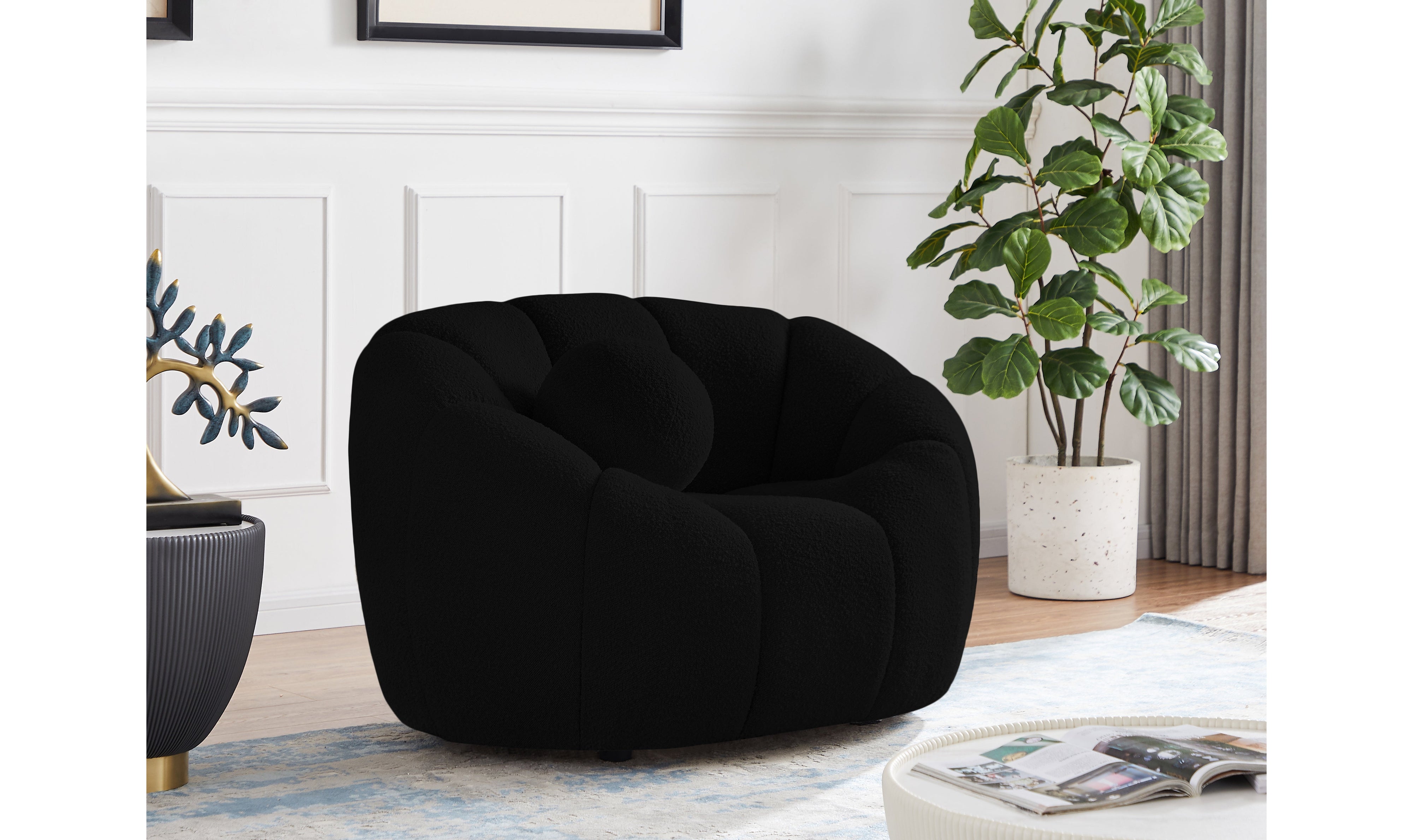 Elijah Boucle Chair-Chairs-Leahyco