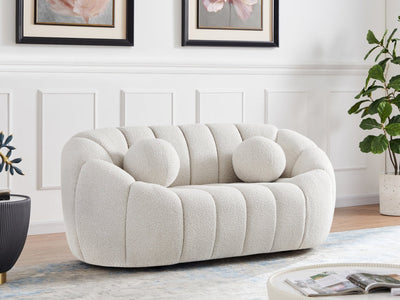 Elijah Boucle Loveseat-Loveseats-Leahyco