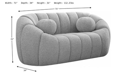 Elijah Boucle Loveseat-Loveseats-Leahyco