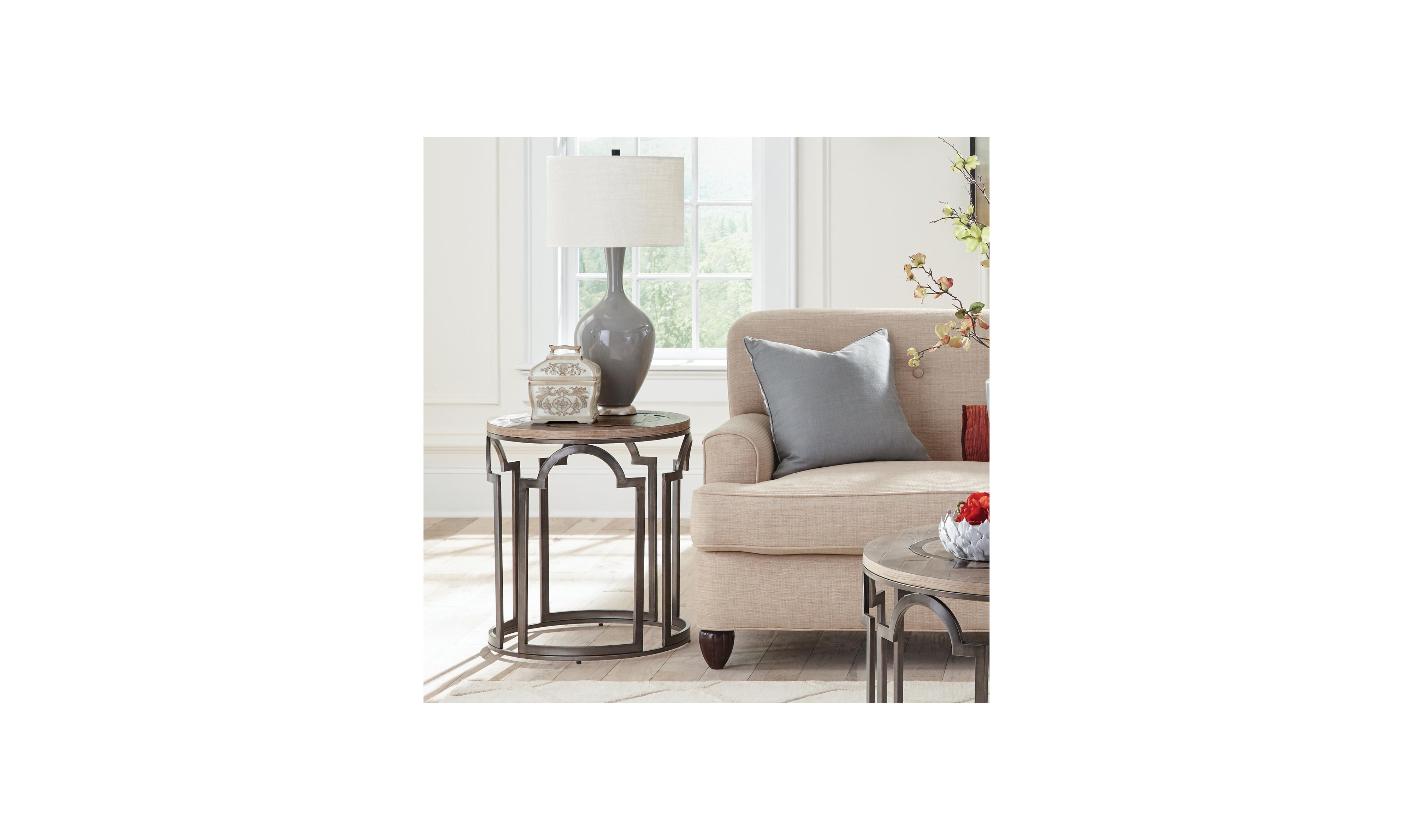 Estelle Round End Table-End Tables-Leahyco