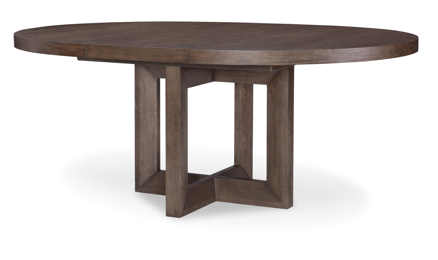 Facets Rnd to Oval Pedestal Dining Table-Dining Tables-Leahyco