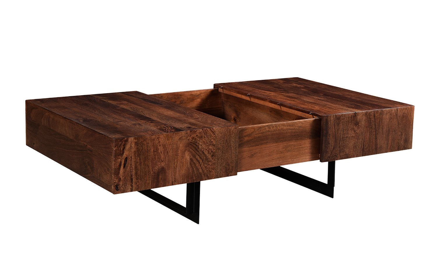 Glide coffee tables with sliding top, Walnut-Coffee Tables-Leahyco