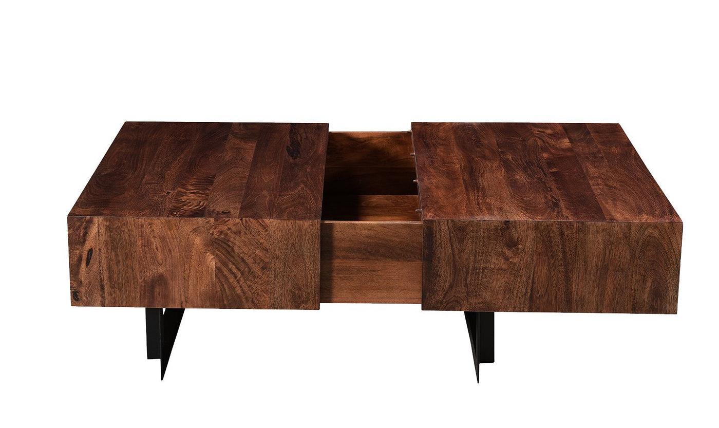 Glide coffee tables with sliding top, Walnut-Coffee Tables-Leahyco