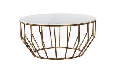 Golden Leaf coffee tables with White Marble Top-Coffee Tables-Leahyco