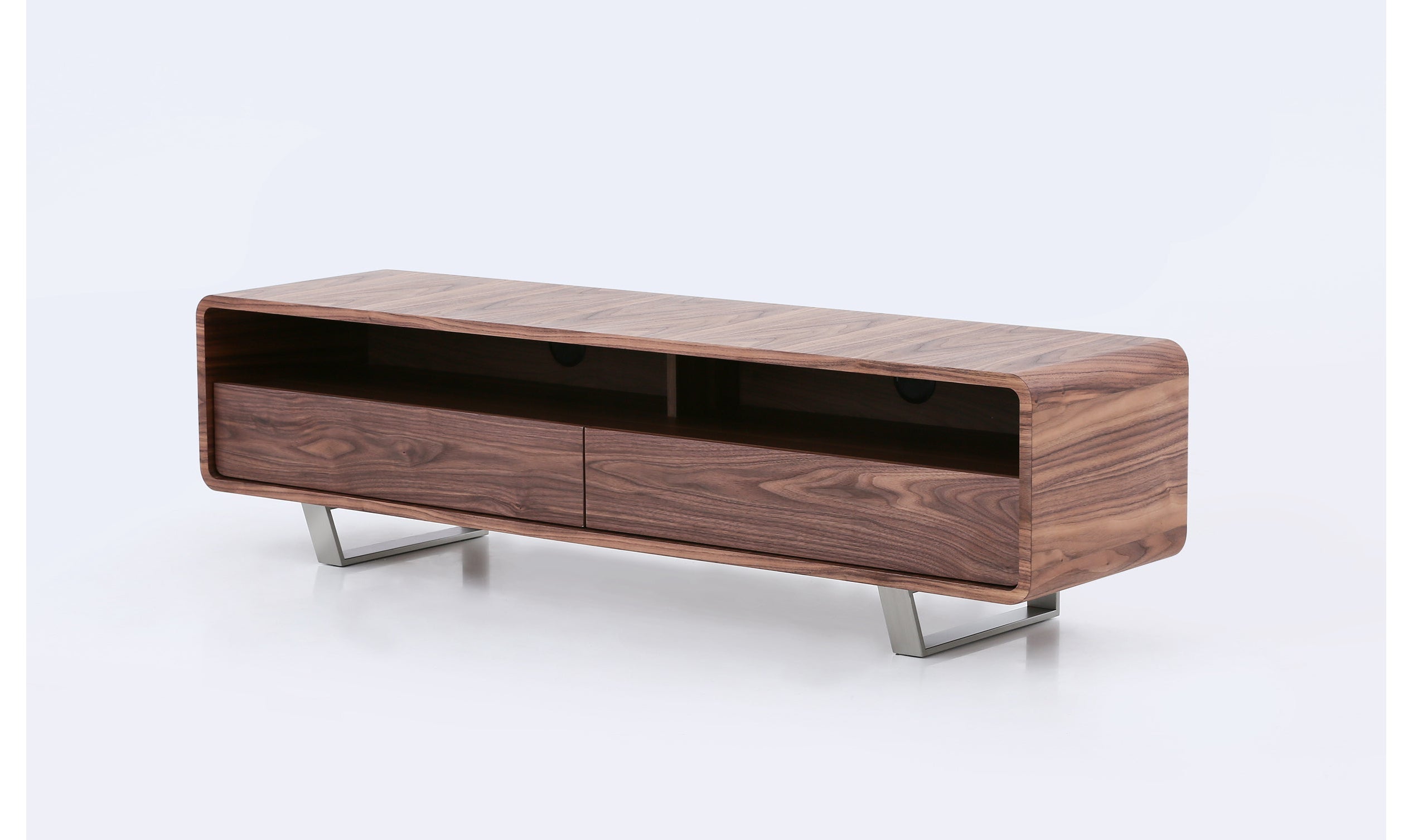 Leahyco Italia Orsay Rectangle Walnut TV Base with 2 Drawers-Leahyco