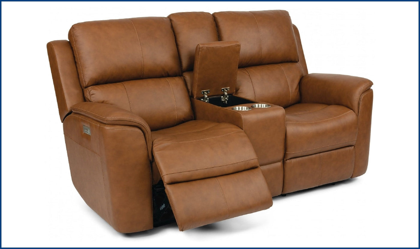 Henry Power Reclining and Headrests Loveseat-Loveseats-Leahyco