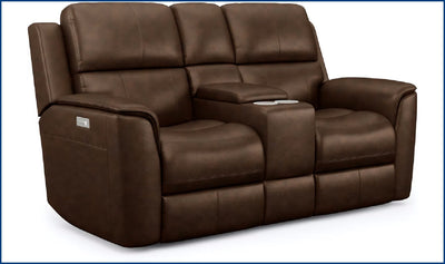 Henry Power Reclining and Headrests Loveseat-Loveseats-Leahyco