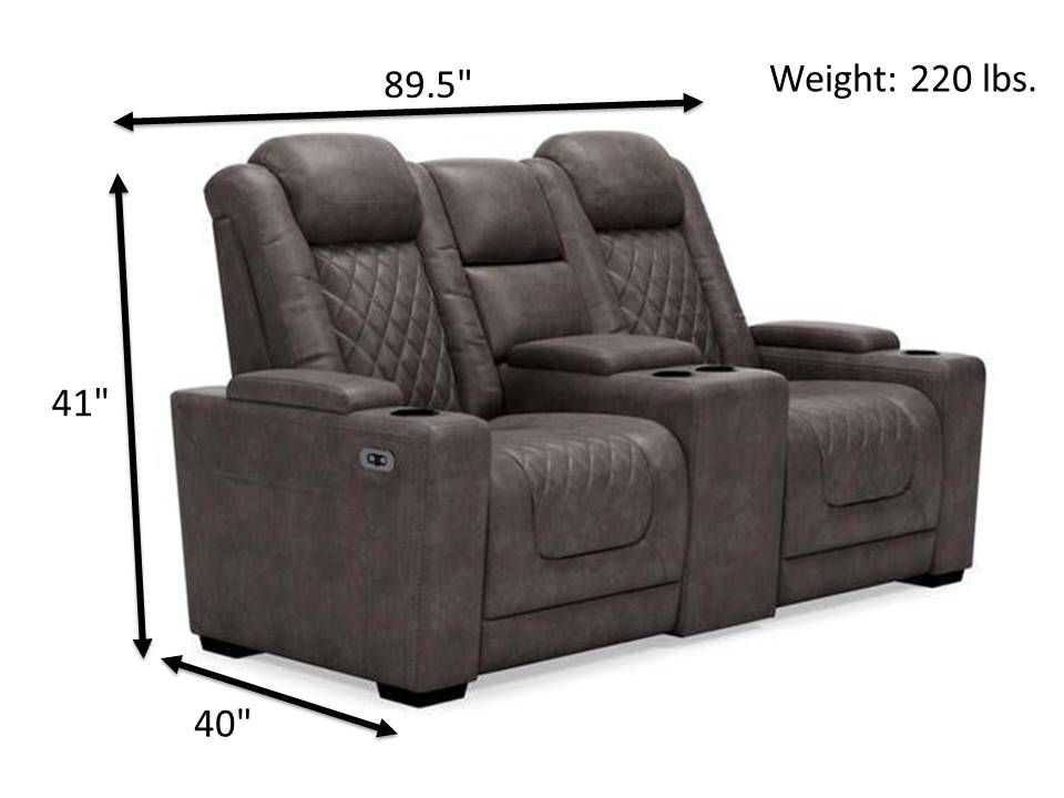 HyllMont Power Reclining Loveseat with Console-Loveseats-Leahyco