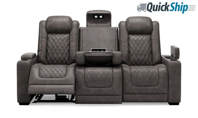 HyllMont Power Reclining Loveseat with Console-Loveseats-Leahyco