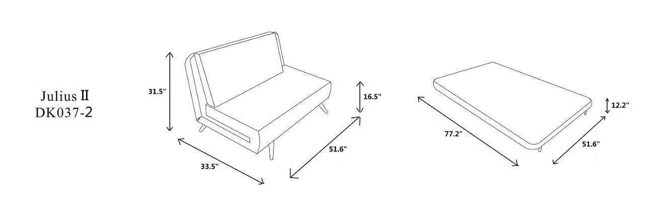 Julius II Sleeper Loveseat-Sleeper Loveseats-Leahyco