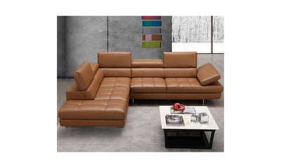 Kasuka Italian Leather Sectional Sofa-Sectional Sofas-LeahycoBuy Temps Calme Leather Sectional Sofa with Tufted Seat