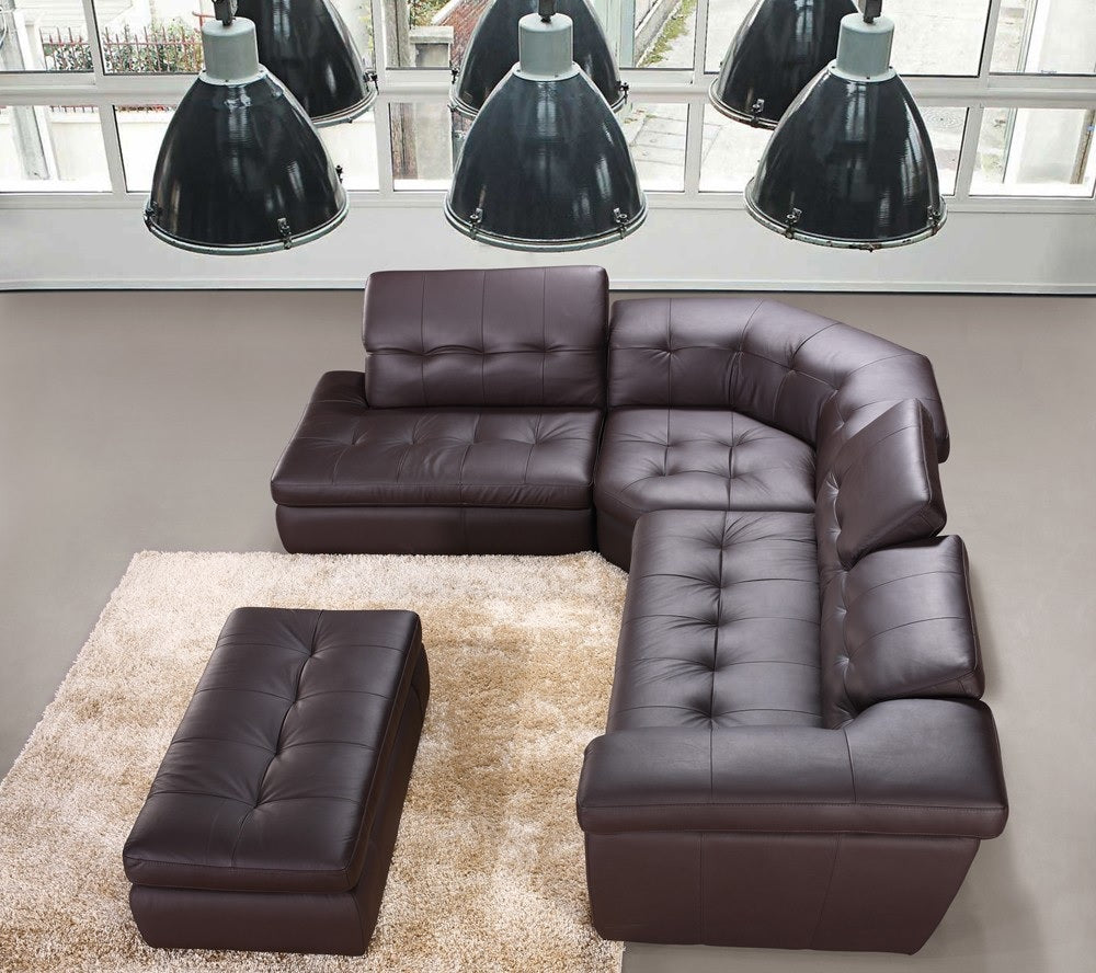 Legend Italian Leather Ottoman-Ottomans-Leahyco