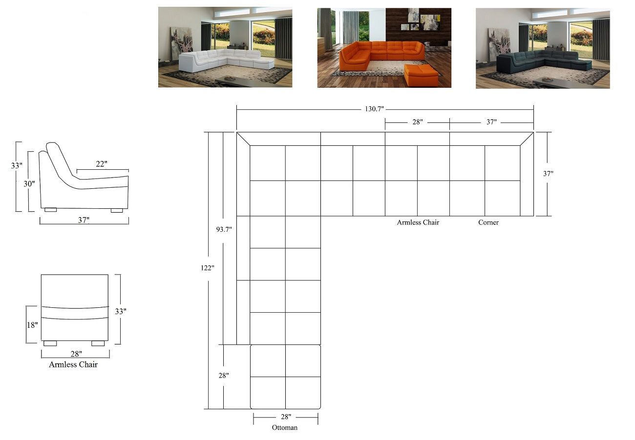 Lego Modular Sectional Sofa Set-Sectional Sofas-Leahyco