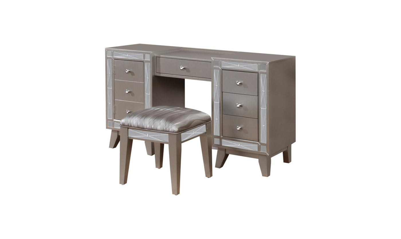 Leighton Vanity Desk And Stool-Desks-Leahyco