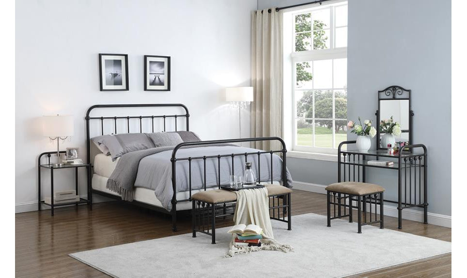 Livingston Metal Queen Bed-Beds-Leahyco