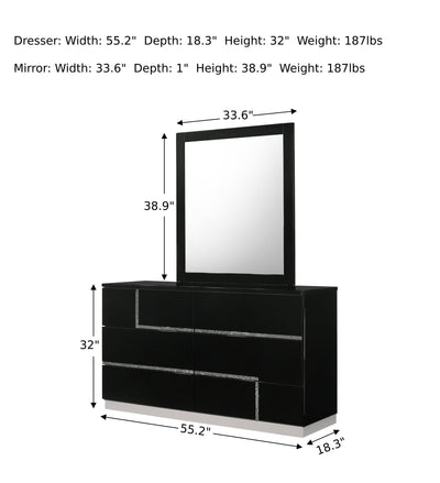 Lucca Dresser with Mirror-Dressers-Leahyco