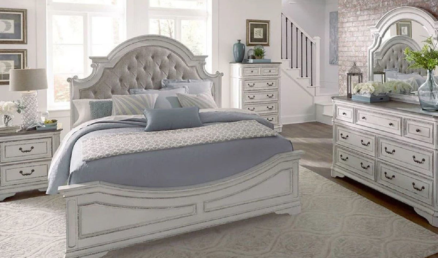 Magnolia 5 pc Manor Bedroom Set-Bedroom Sets-Leahyco