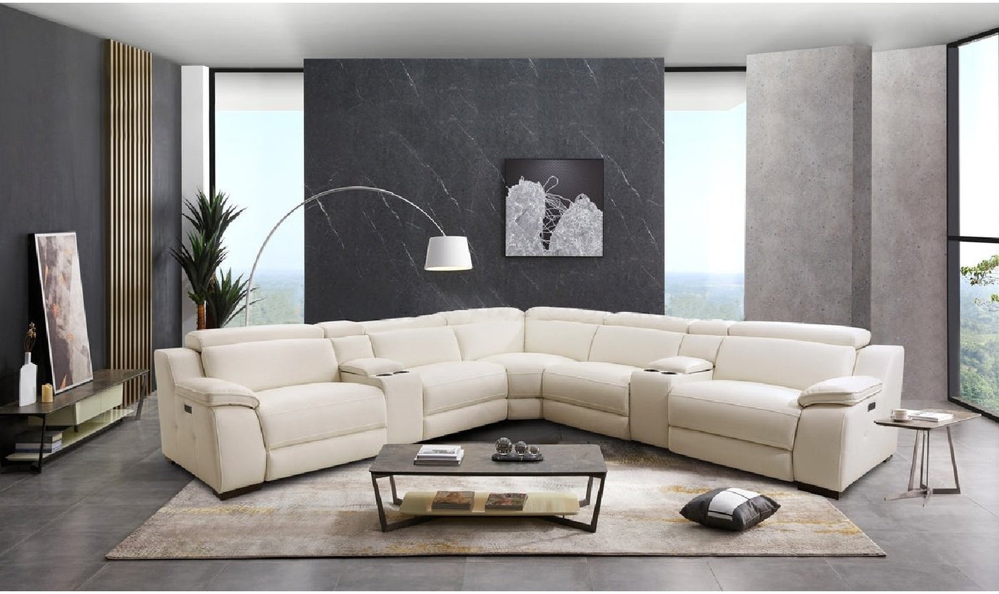 Manwah 6 pc Power Recliner Sectional-Sectional Sofas-Leahyco