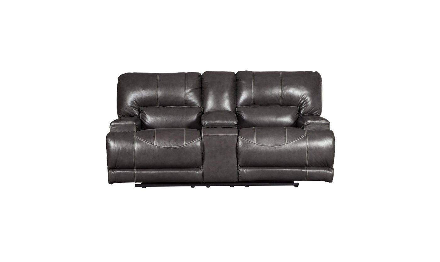 McCaskill Power Reclining Loveseat with Console-Loveseats-Leahyco