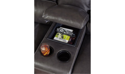 McCaskill Power Reclining Loveseat with Console-Loveseats-Leahyco