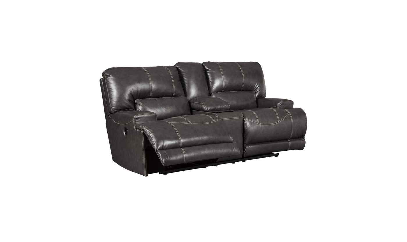 McCaskill Power Reclining Loveseat with Console-Loveseats-Leahyco