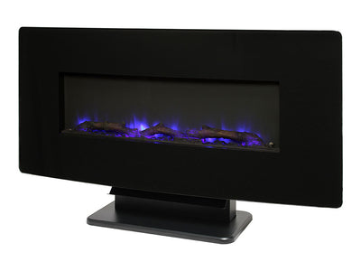 Brayden 36" Curved Black Wall Mount Electric Fireplace-Fireplaces-Leahyco