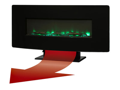 Brayden 36" Curved Black Wall Mount Electric Fireplace-Fireplaces-Leahyco