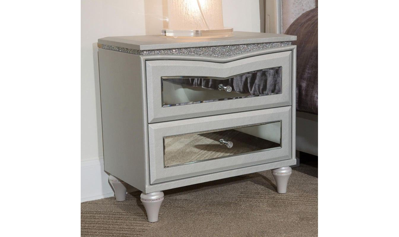 Melrose Plaza Upholstered Night Stand-Nightstands-Leahyco