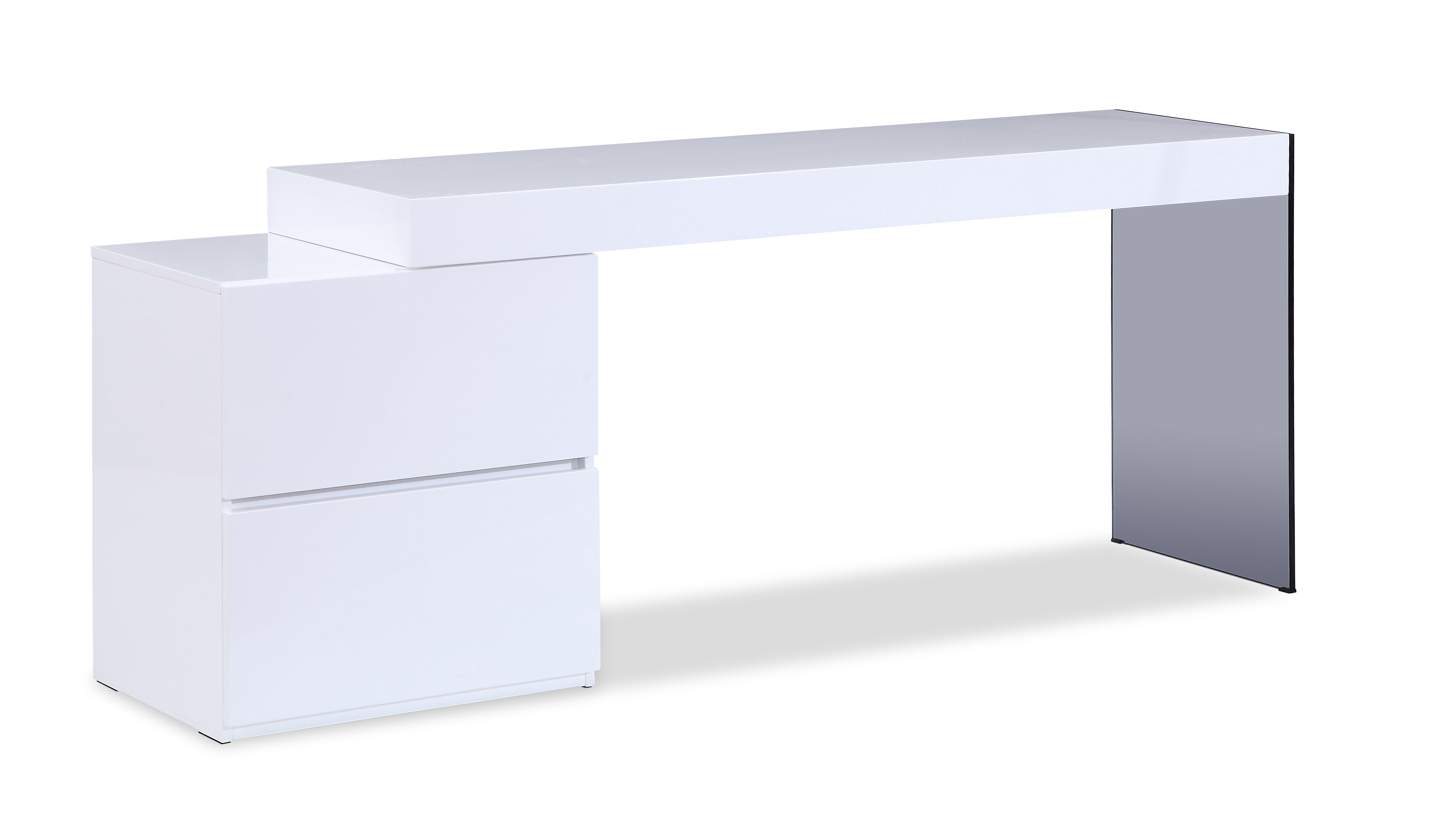 Pressbook 2 Drawers Modern Office Desk In White - Leahyco