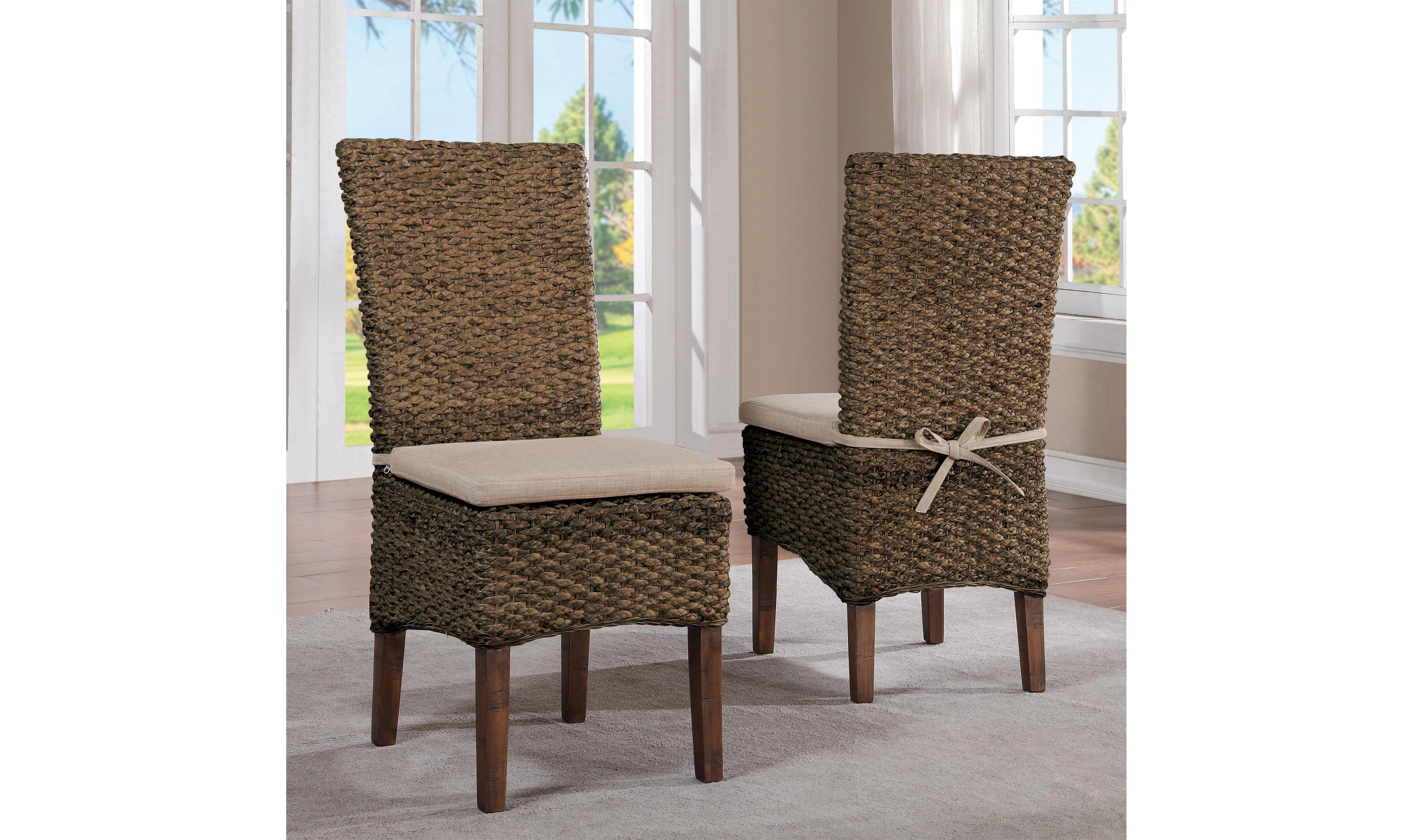 Mix-n-match Chairs Woven Side Uph Chair 2in-Dining Side Chairs-Leahyco