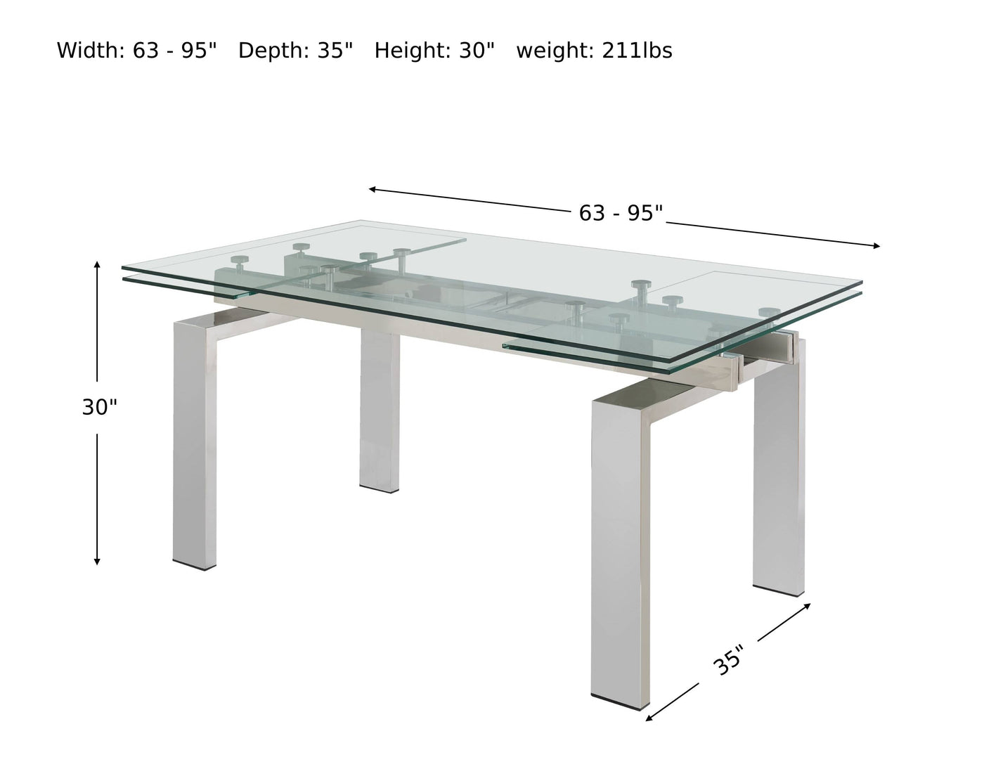 Moda Extendable Dining Table-Dining Tables-Leahyco