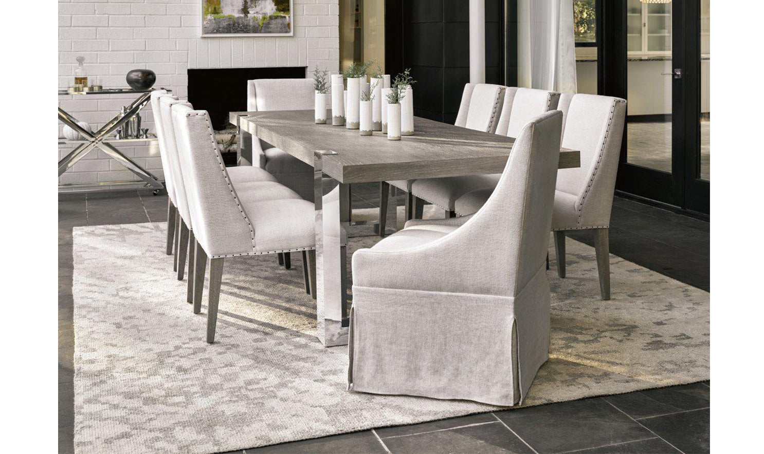 Modern Desmond Brown Extendable Dining Room Set-Dining Sets-Leahyco